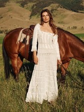 Doen ANNELIESE French-style organic cotton faire plaid nine-button dress