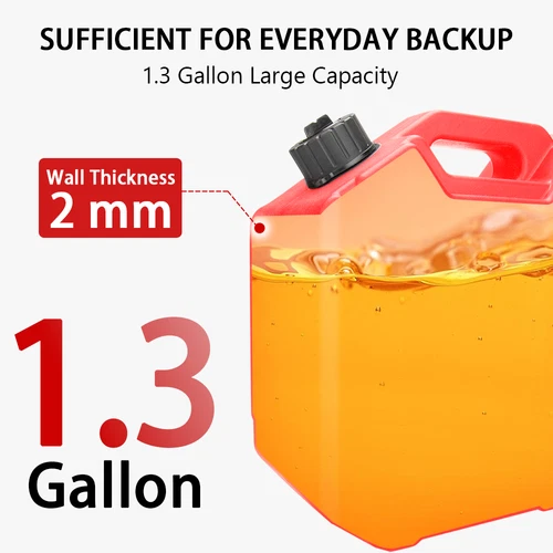 5L Gas Fuel Tank Gas Can Oil Storage Can For ATV UTV Gokart Motorcycle Car SUV - Picture 3 of 14