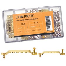 60 Pack Sawtooth Picture Hangers – Small & Heavy-Duty Wall Hanging Kit, 2