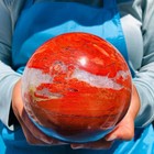 5.96 LB Natural Red Jasper Crystal Sphere Red Banded Healing Gem Stone 4858 — photo 3