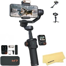 hohem M7 AI Tracking Gimbal Stabilizer for Smartphone, 3-Axis Phone Gimbal with