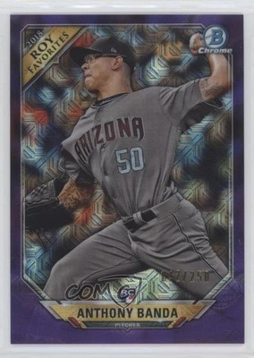 2018 Bowman Mega Box Purple Mojo Refractor 12/250 Anthony Banda Rookie RC 08qv