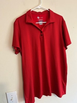 Oobe Chik-Fil-A Men's Red Striped Short-Sleeve Performance Polo