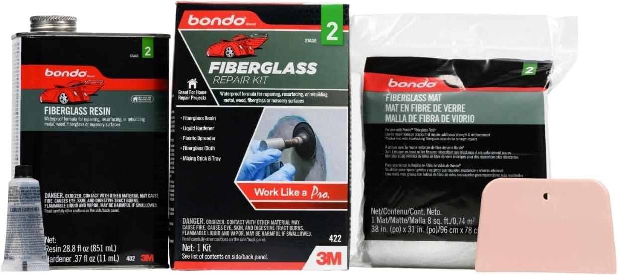 Bondo 0.9 Quart Clear Fiberglass Resin Repair Kit 00422