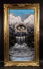 OOAK Lg Oil Painting 24x48, Hand Painted, Framed, Signed Unique Art Surrealism