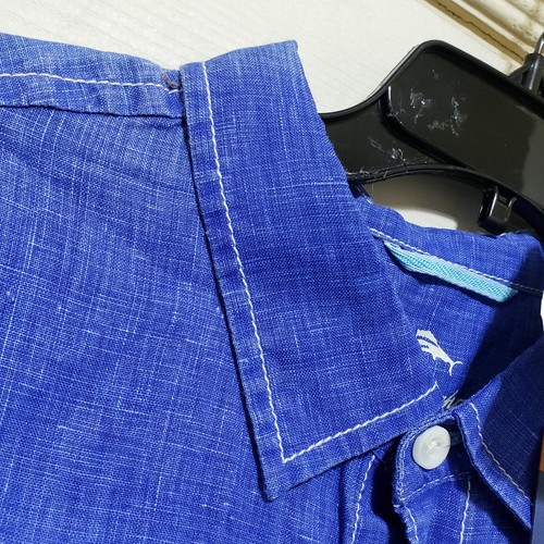 Tommy Bahama Hemd Herren Large Blau Leinen Sommer Komfort Meer Glas Breezer Strand - Bild 4 von 24