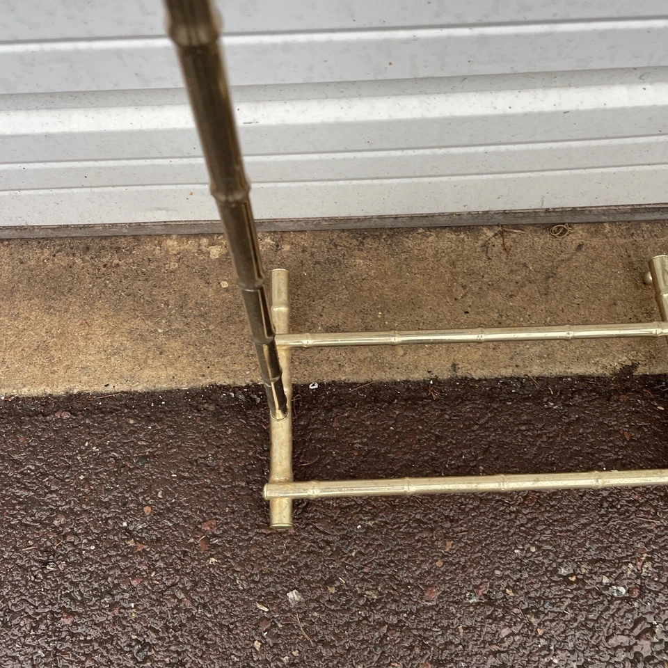 Estante de traje vintage de metal dorado imitación bambú valet mayordomo soporte Hollywood Regency Foto 4 de 4