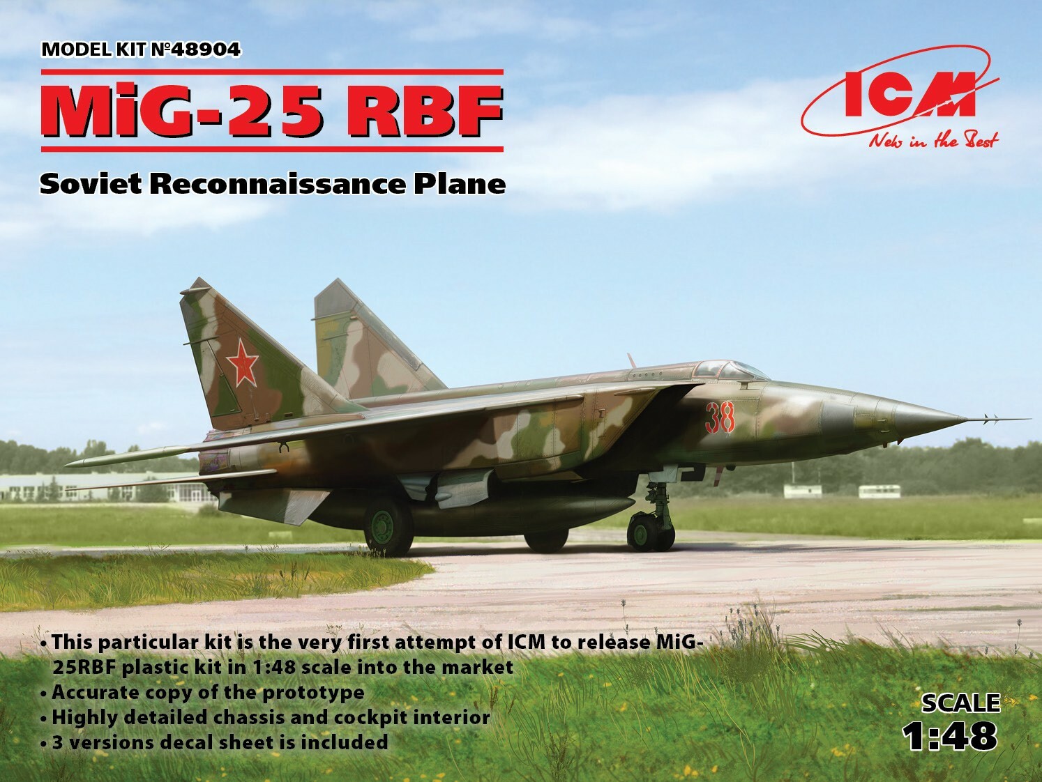 Mig-25 RBF, Soviet Reconnaissance Plane 1:48 Plastic Model Kit ICM