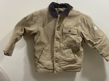 Gap BOYS S 5/6 Insulated Canvas Barn Chore Work Coat Jacket Tan Pockets C316