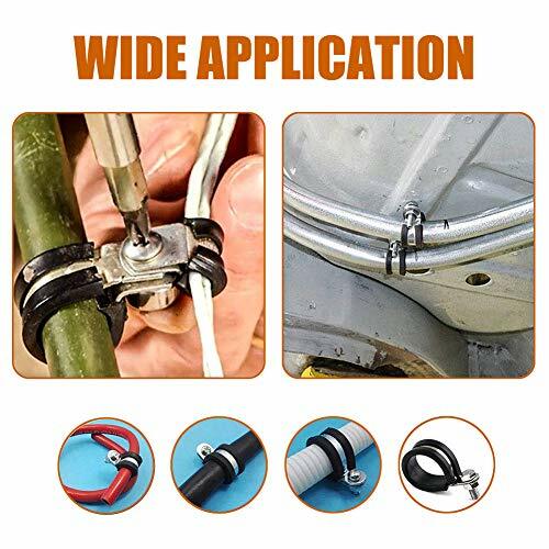 12Pcs 22mm (7/8") Cable Clamp, Rubber Coated Cushion Pipe Clamps