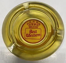 Vintage Best Western Amber Glass Ashtray