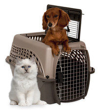 DOG TRAVEL CARRIER Two Door Top Load 24-Inch Kennel Medium for Pets Up to 15 Lb