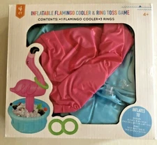 Pink Flamingo Inflatable Cooler and Ring Toss Game Three Rings by Ankyo