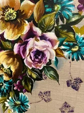 Original Handpainted Floral Placement Art on Paper