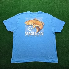 Magellan Tshirt Mens 2XL Blue Short Sleeve Fishing Outdoors Redfish Casual