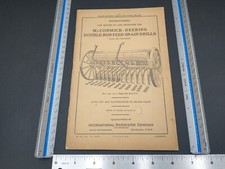 Rare McCormick-Deering Double Run Feed Grain Drills Manual Int'l Harvester #1719
