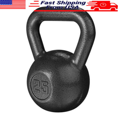 25LB Cast Iron Kettlebell Wide Grip Durable Fitness Training Equipment New