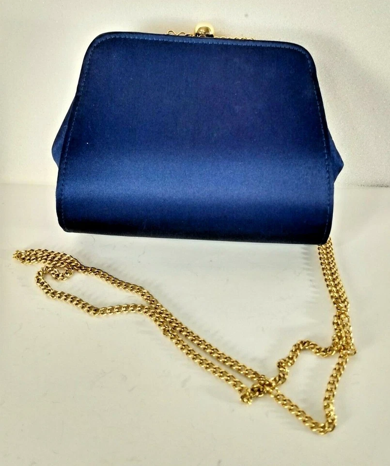 Bandolera Bechamel 100 % seda bolso/cartera con correa de cadena dorada 51" Foto 2 de 4