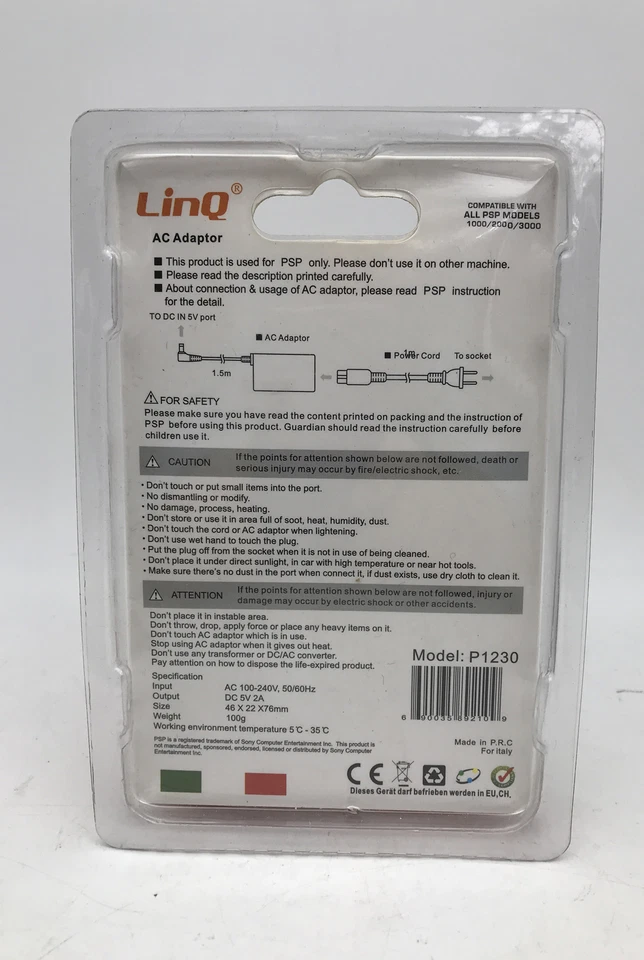 ALIMENTATORE LINQ P1230, 5V, PER TUTTE LE SONY PLAYSTATION 1000/2000/3000 - Immagine 2 di 3