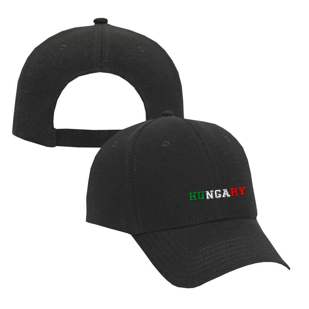 Baseball Cap Hungary Country Embroidery Acrylic Dad Hats for Men & Women Black-image