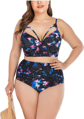 NEW XXXL 3XL GALAXY 2 PC CUT OUT BIKINI UNDERWIRE  SUPPORTATIVE JMSUN PLUS SIZE