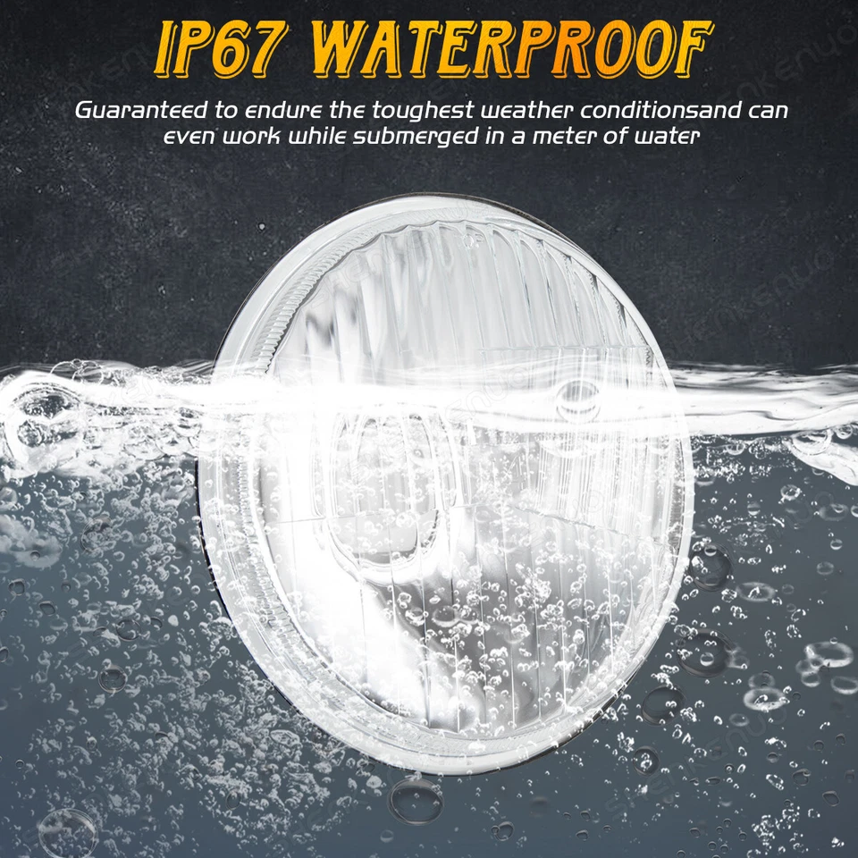 4件装适用于福特银河500 1962-1974 6000K 5.75英寸5-3/4英寸车头灯H5009 — 第 4/4 张图片