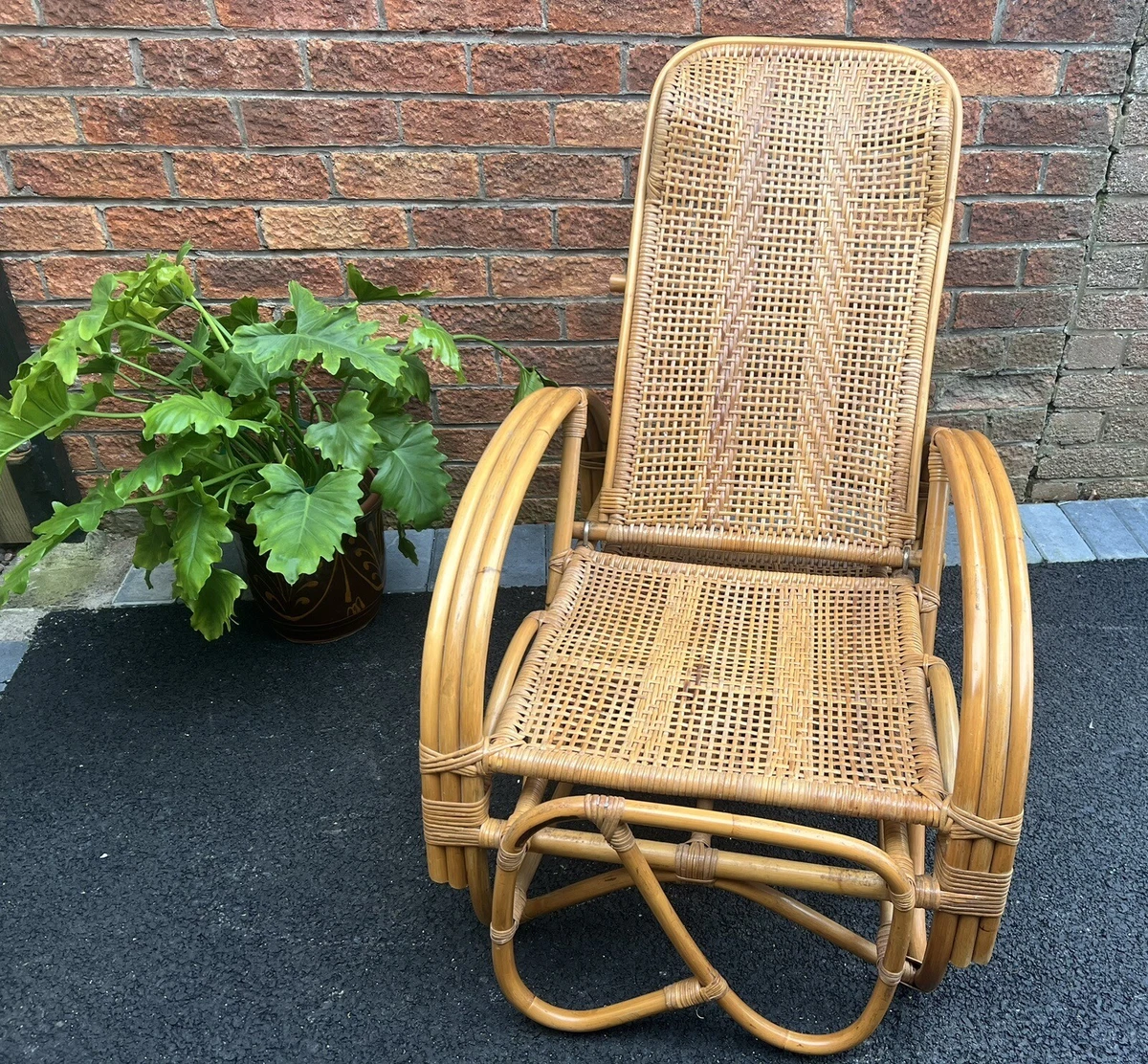 Wicker chair and footstool deals