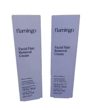 2 - Pack - Flamingo Facial Hair Removal Cream 1.35 fl.oz w/ Calming Serum