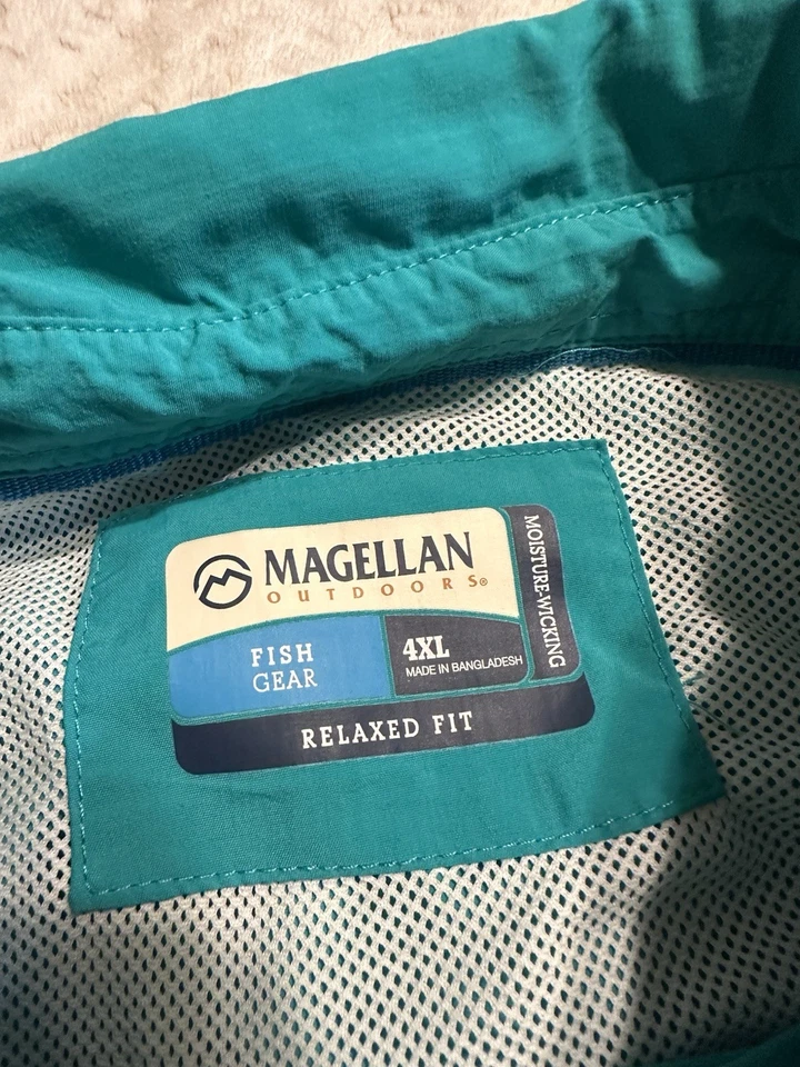 Camisa de pesca Magellan ventilada al aire libre manga larga con botones para hombre talla 4XL T12 Foto 2 de 4