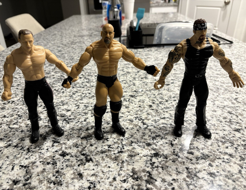WWE Wrestling Action Figures Mixed Lot of 3 - HBK, Goldberg, Undertaker