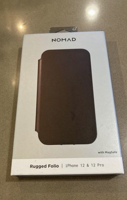 Nomad Leather Rugged Folio Case w/ MagSafe for Apple iPhone 12/12 Pro Brown