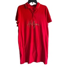 Tommy Hilfiger Woman’s Polo VTG Everyday Shirt Dress gold logo Size XL