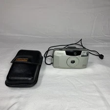 Canon Sure Shot 60 Zoom Date 35mm Film Camera Point Shoot W/ Leather Case Tested