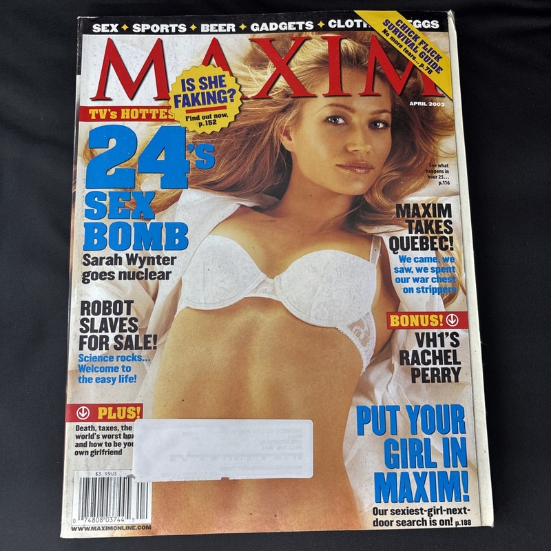 Maxim Magazine April 2003 Sarah Wynter cover Rachel Perry B28:1726