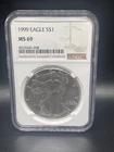 1999  Silver American Eagle NGC Certified MS69 1 oz