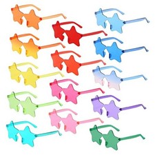 14 Star Shaped Rimless Sunglasses Transparent Candy Color Glasses Multicolor