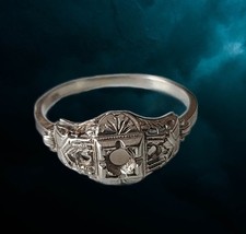 Antique 18K White Gold Filigree Semi-mount Ring Size 5.25