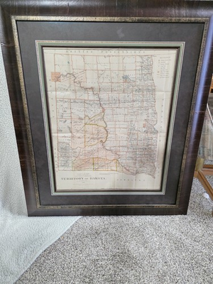 #ad 1882 Dakota Territory Map • Original Julius Bien Lithograph • Large Framed $1500.00