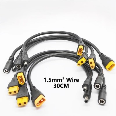 XT60 auf DC5521 Adapterkabel   18AWG Stromkabel 27cm (Stecker/Buchse Varianten)