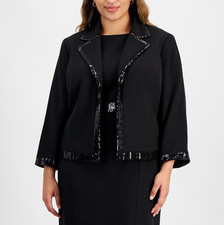 Kasper Plus Size Sequin-Trim Jacket