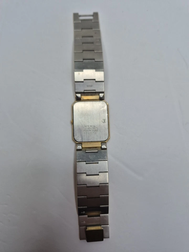 Reloj Seiko Tank Hombre 26mm Esfera Dorada Tono Dorado Rectángulo 7430-5479 PIEZAS Foto 4 de 4