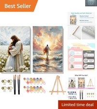 Complete Paint by Numbers for Adults - Jesus Artwork with Wooden Easel