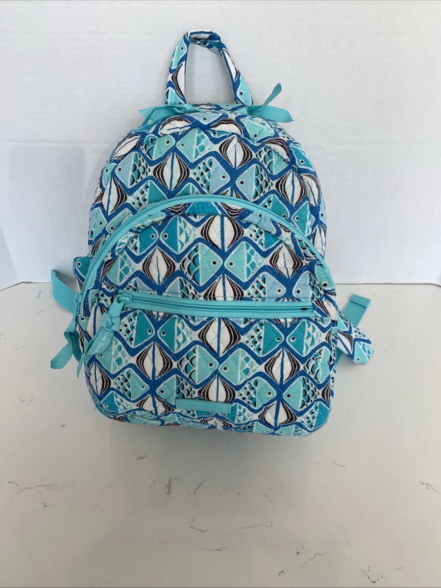 Vera Bradley Straw Drawstring Backpack Retired Antilles Treasure Turquoise Fish Vera Bradley Essential Backpack Tropical Fish Antilles  main image 4