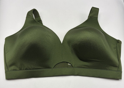 Cacique 44DDD Green Bra Wireless Lightly Lined Full Coverage No Wire 118641