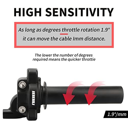  Twists Throttle Grip,Dirt Bike Grips with Throttle Cable and Handlebar Black