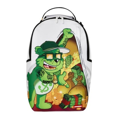 Sprayground Money Bear Stash DLXSR Backpack New Black Bookbag Large School Bag