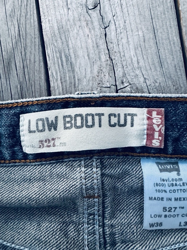 LEVIS 527 Mens W36 L34 Low Boot Cut Jeans Medium Wash 11 Inch Rise ...