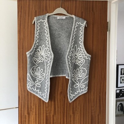 Copperose Ladies Grey Embroidered Boho Festival Spring Layering Waistcoat 16