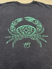 Hooked Soul Tribal Crab Blue T-Shirt 2XL