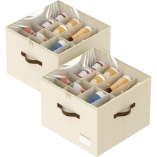 Shoe Organizer for Closet 2 Pack with Clear Cover Storage Containers